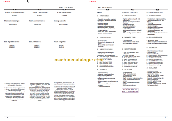 Manitou MRT 2150 M SERIES OPERATOR SERVICE MANUAL