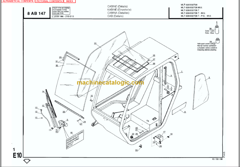 Manitou MLT 628 Turbo S1 PARTS MANUAL