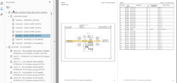 MANITOU MSI 20D PARTS CATALOGUE