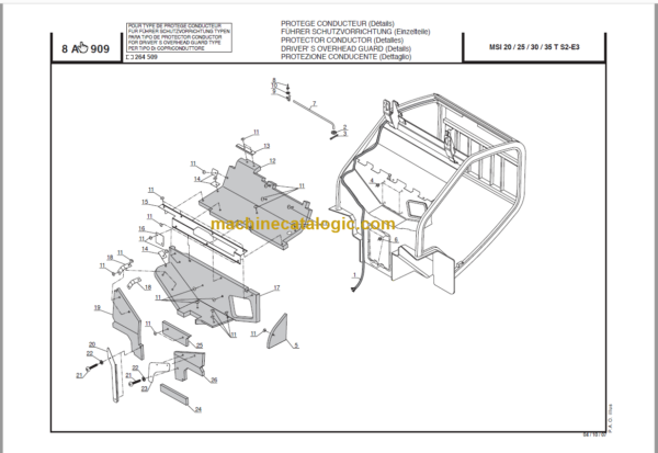 MANITOU MSI30 D S2-E3 PARTS MANUAL