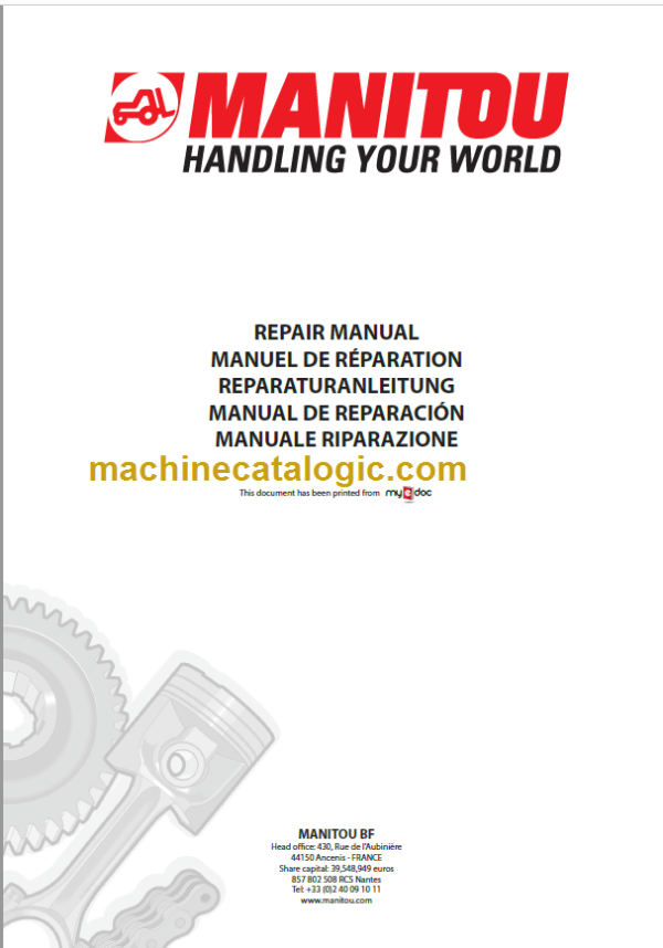 MANITOU ME318 Series 2 REPAIR MANUAL