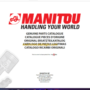 Manitou MLT 627 COMPACT SB E2 PARTS CATALOGUE