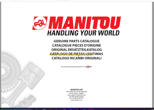 Manitou MLT 627 COMPACT SB E2 PARTS CATALOGUE