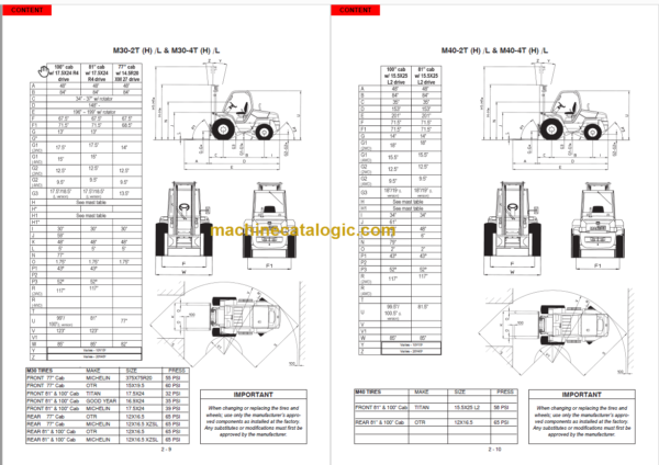 MANITOU M30 40 50-4 H L OPERATOR SERVICE MANUAL