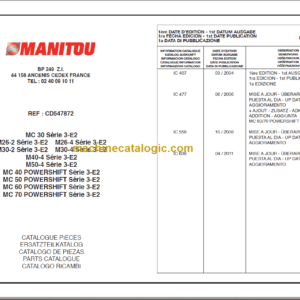 MANITOU M26-2 S3-E2 PARTS CATALOGUE