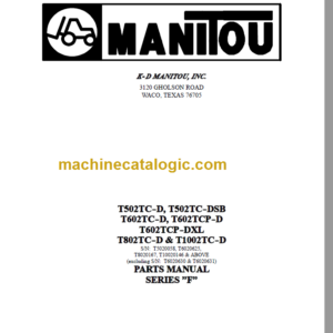 MANITOU T602TC-D PARTS MANUAL SERIES F