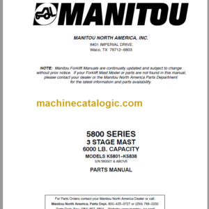 MANITOU 5800 Series Parts Manual