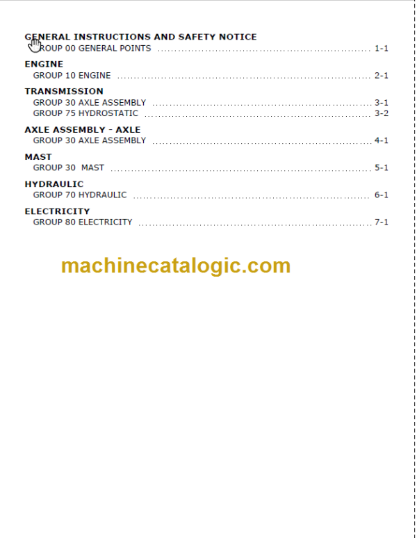 MANITOU MI 60 H Serie 1-E2 REPAIR MANUAL