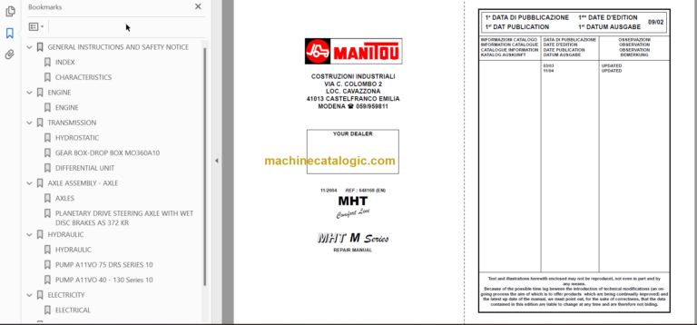 MHT 10120 L 16 REPAIR MANUAL