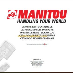 Manitou MVT 1230 L COMFORT LINE PARTS MANUAL