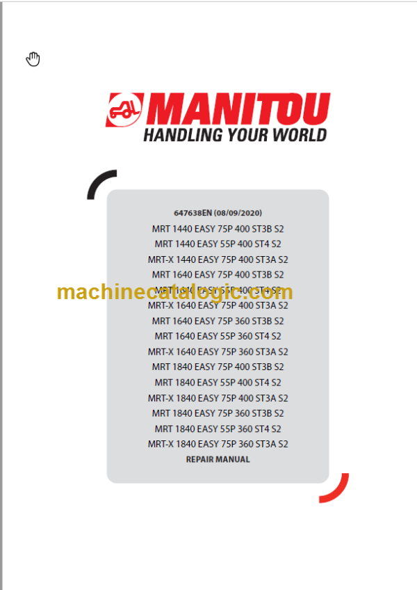 Manitou MRT-X 1640 EASY 75P 360 ST3A S2 REPAIR MANUAL