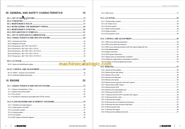 Manitou MLT 630 ST5 S1 Service Manual