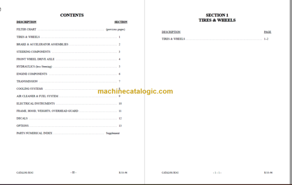 MANITOU T602TC-D PARTS MANUAL SERIES F