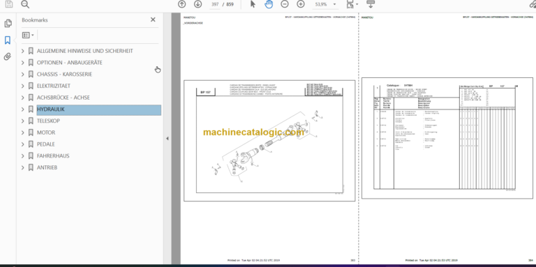 Manitou MLT 627 COMPACT SB E2 PARTS CATALOGUE