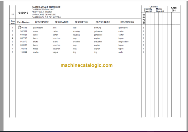 Manitou MLT 845-120 S5 E3 PARTS CATALOGUE 2011