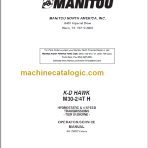 MANITOU M30-2 4T H OPERATOR SERVICE MANUAL