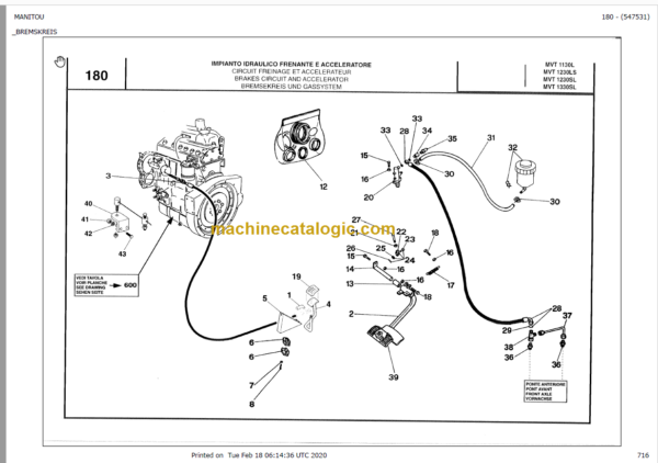 Manitou MVT 1230 L COMFORT LINE PARTS MANUAL