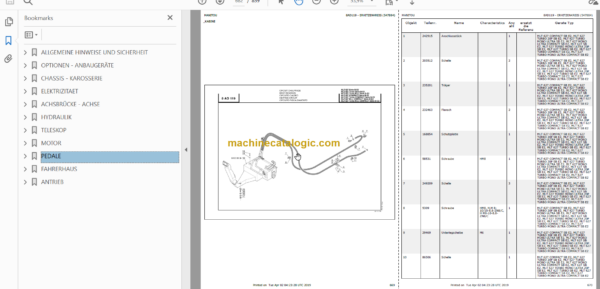 Manitou MLT 627 COMPACT SB E2 PARTS CATALOGUE