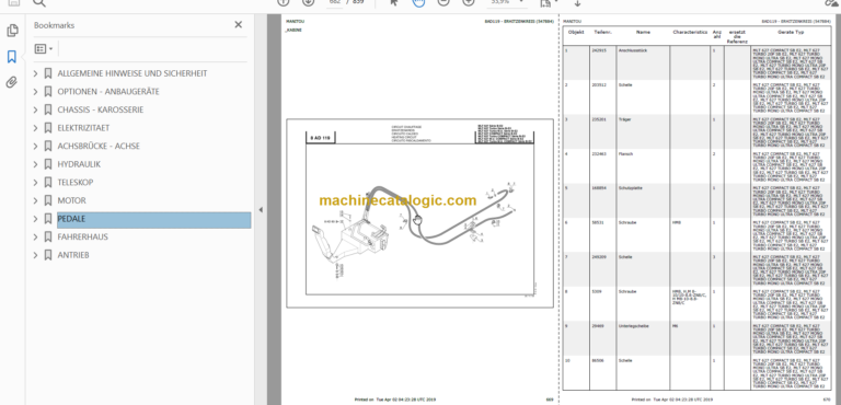 Manitou MLT 627 COMPACT SB E2 PARTS CATALOGUE