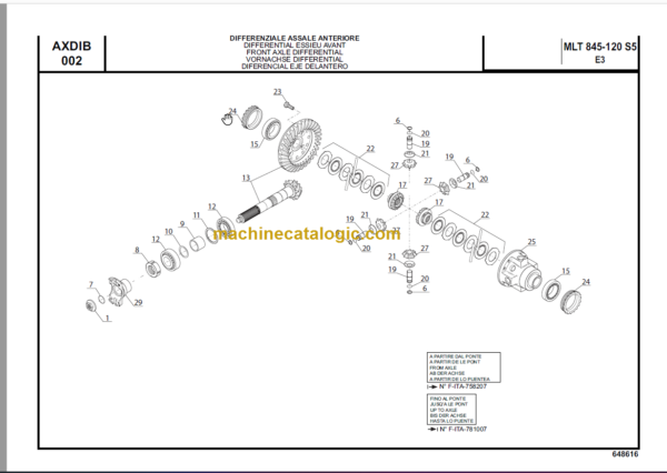 Manitou MLT 845-120 S5 E3 PARTS CATALOGUE 2011