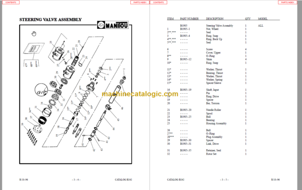 MANITOU T602TC-D PARTS MANUAL SERIES F