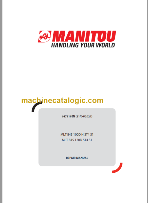 Manitou MLT 845 120D ST4 S1 Repair Manual