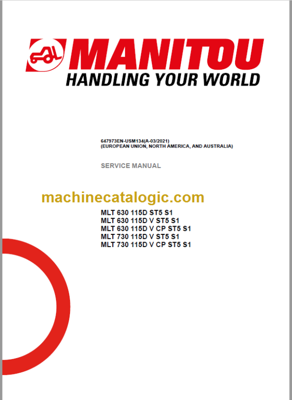 Manitou MLT 730 ST5 S1 Service Manual