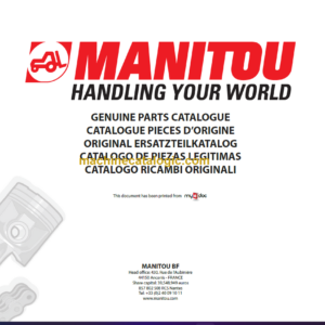 Manitou MLT 627 PARTS CATALOGUE