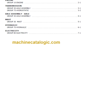 MANITOU MI 70 H Serie 1-E2 REPAIR MANUAL