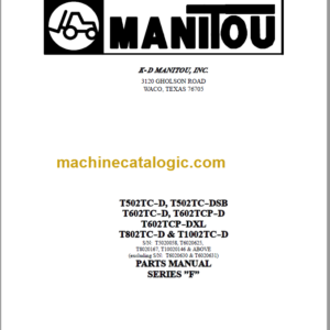 MANITOU T602TCP-DXL PARTS MANUAL SERIES F