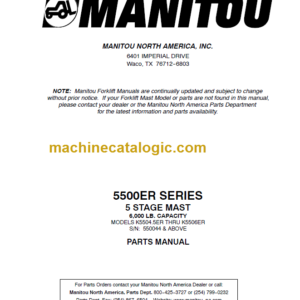 MANITOU 5500ER Series Parts Manual