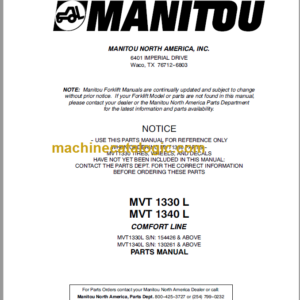 Manitou MVT 930 Parts Catalogue