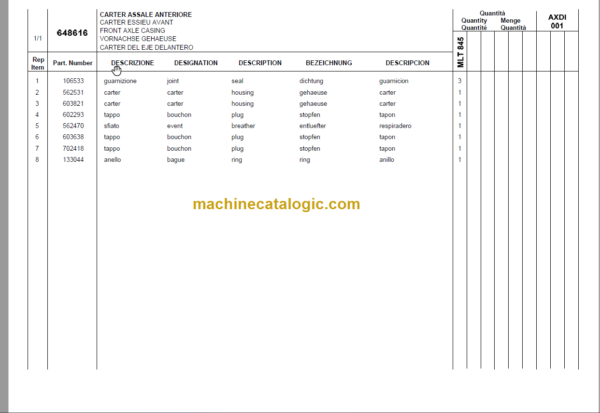 Manitou MLT 845-120 S5 E3 Parts Manual