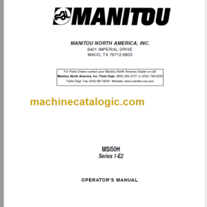 MANITOU MSI 50H S1-E2 OPERATOR'S MANUAL