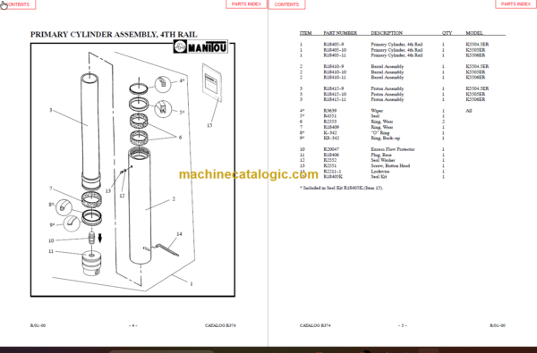 MANITOU 5500ER Series Parts Manual