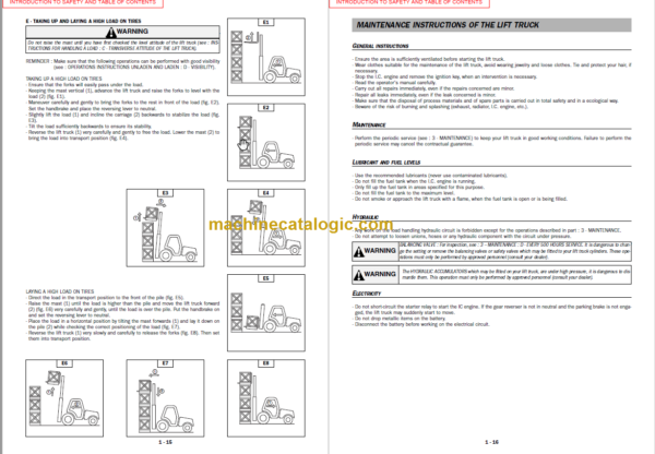 MANITOU MSI 50H S1-E2 OPERATOR'S MANUAL