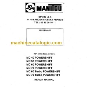 MANITOU MC 40 POWERSHIFT REPAIR MANUAL