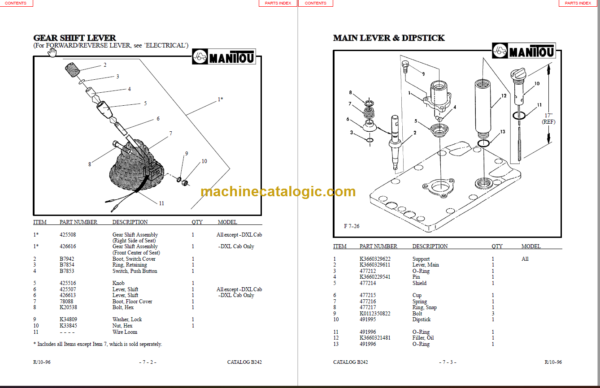 MANITOU T602TCP-DXL PARTS MANUAL SERIES F