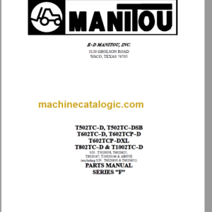 MANITOU T802TC-D PARTS MANUAL SERIES F