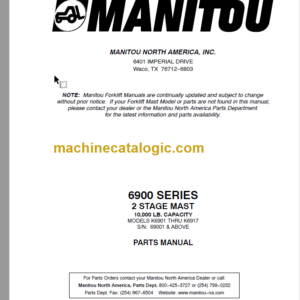 MANITOU 6900 Series Parts Manual