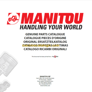 Manitou MVT 660 PARTS CATALOGUE