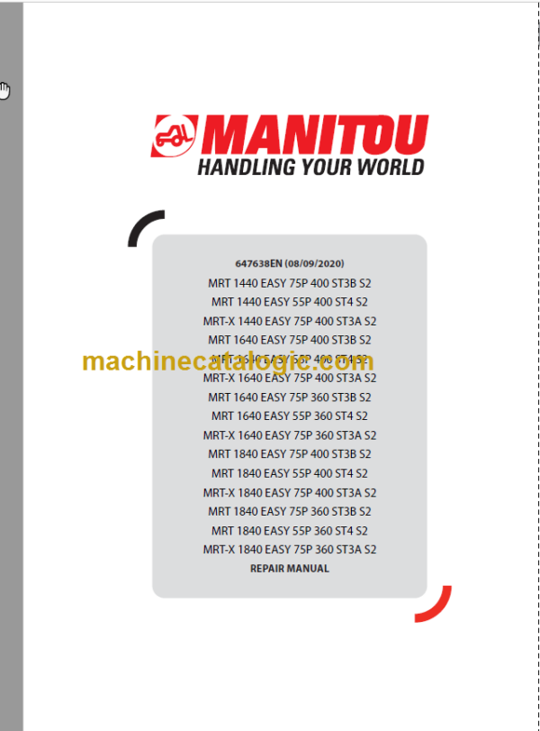 Manitou MRT-X 1840 EASY 75P 360 ST3A S2 REPAIR MANUAL