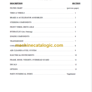 MANITOU T802TC-D PARTS MANUAL SERIES F