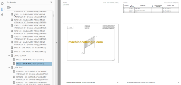 MANITOU MSI 20D PARTS CATALOGUE