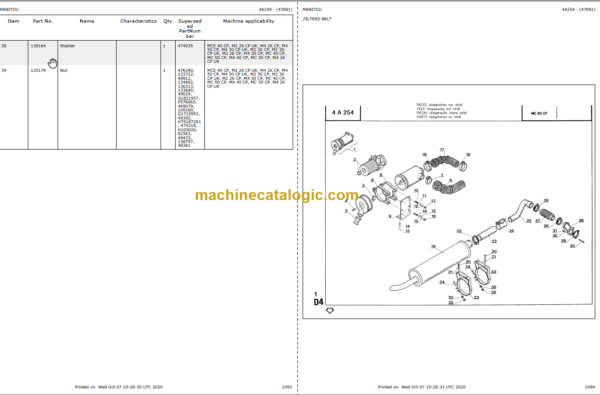 MANITOU MC 50 CP PARTS CATALOGUE