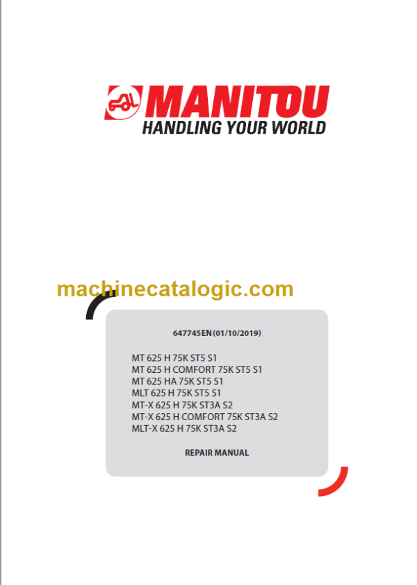 Manitou MLT 625 H 75K ST5 Repair Manual