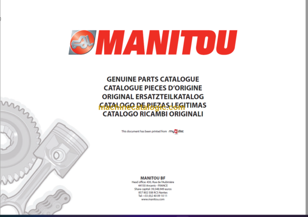 Manitou MLT 1035 L S6 E3 Parts Catalogue