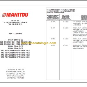 MANITOU M30-4 S3-E2 PARTS CATALOGUE