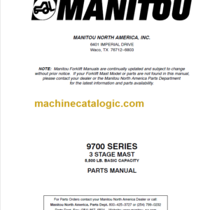 MANITOU 9700 Series Parts Manual