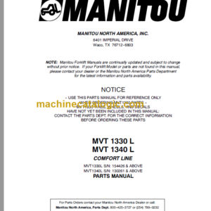 Manitou MVT 670 Parts Catalogue